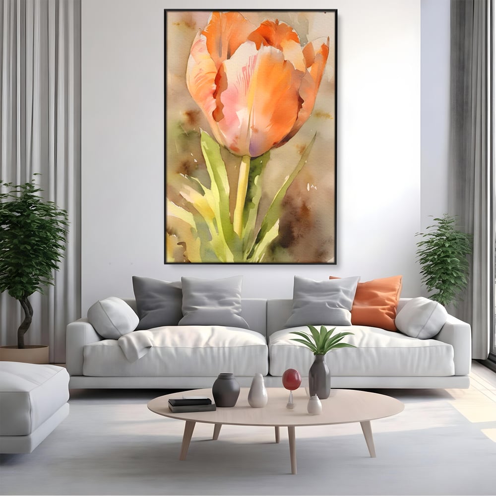 Tablou Canvas Premium LuxCanva® A1436, Laleaua Roz , Decorativ, Pictura, Floare, Planta, Natura, Dormitor, Culori Vibrante