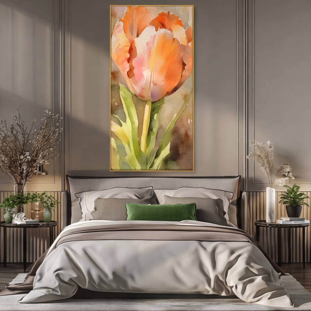 Tablou Canvas Premium LuxCanva® A1436, Laleaua Roz , Decorativ, Pictura, Floare, Planta, Natura, Dormitor, Culori Vibrante