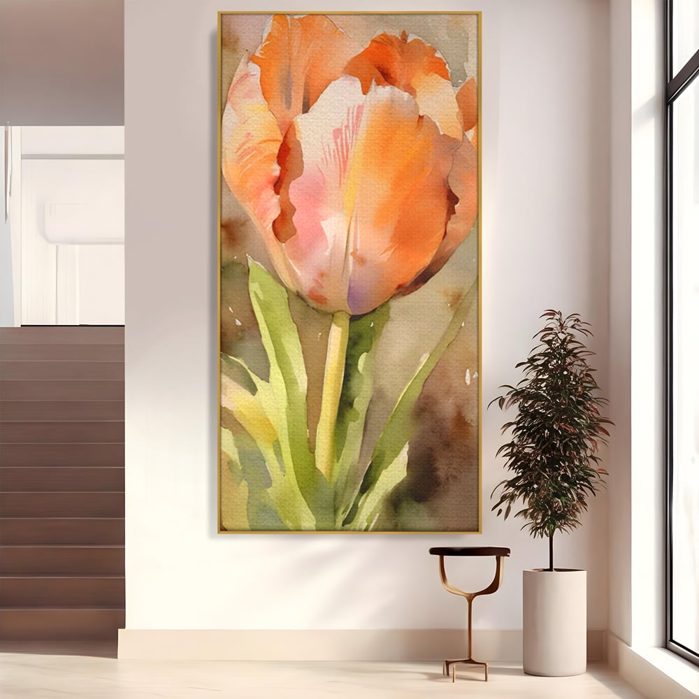 Tablou Canvas Premium LuxCanva® A1436, Laleaua Roz , Decorativ, Pictura, Floare, Planta, Natura, Dormitor, Culori Vibrante