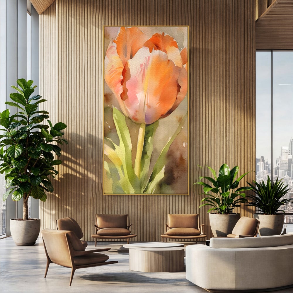 Tablou Canvas Premium LuxCanva® A1436, Laleaua Roz , Decorativ, Pictura, Floare, Planta, Natura, Dormitor, Culori Vibrante