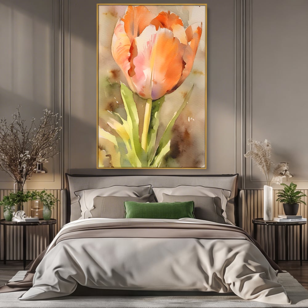 Tablou Canvas Premium LuxCanva® A1436, Laleaua Roz , Decorativ, Pictura, Floare, Planta, Natura, Dormitor, Culori Vibrante