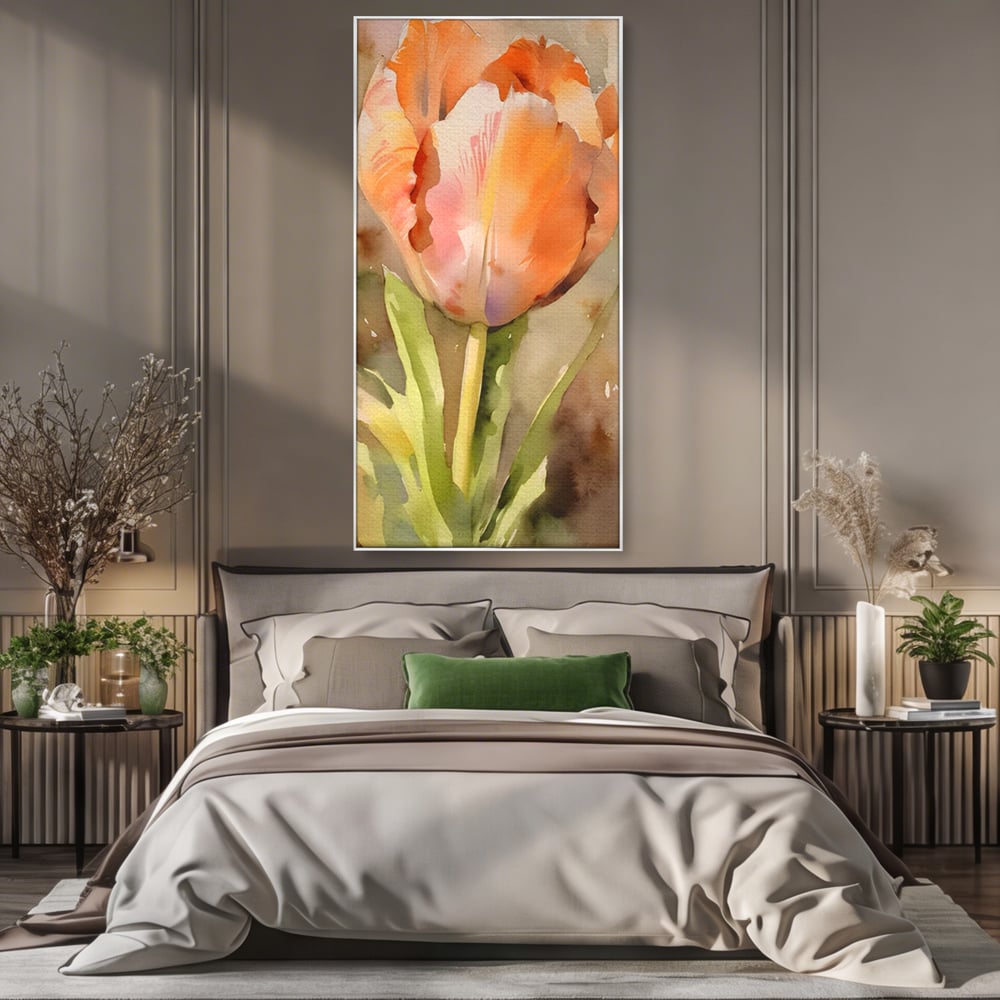 Tablou Canvas Premium LuxCanva® A1436, Laleaua Roz , Decorativ, Pictura, Floare, Planta, Natura, Dormitor, Culori Vibrante