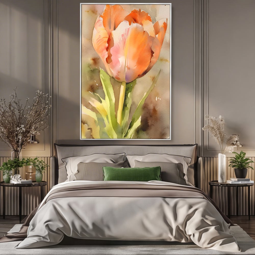 Tablou Canvas Premium LuxCanva® A1436, Laleaua Roz , Decorativ, Pictura, Floare, Planta, Natura, Dormitor, Culori Vibrante