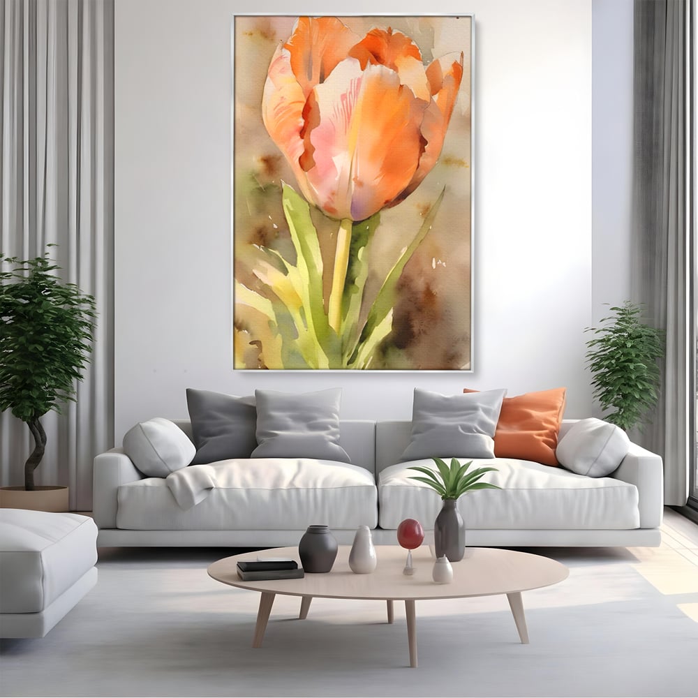 Tablou Canvas Premium LuxCanva® A1436, Laleaua Roz , Decorativ, Pictura, Floare, Planta, Natura, Dormitor, Culori Vibrante