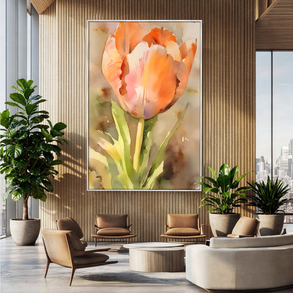 Tablou Canvas Premium LuxCanva® A1436, Laleaua Roz , Decorativ, Pictura, Floare, Planta, Natura, Dormitor, Culori Vibrante