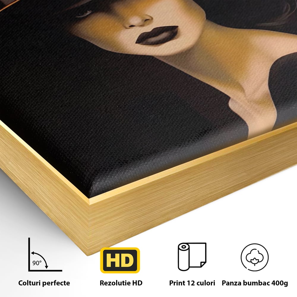 Tablou Canvas Premium LuxCanva® A1438, The Mysterious Lady , Decorativ, Femeie, Mister, Senzualitate, Privire, Living, Culori Vibrante