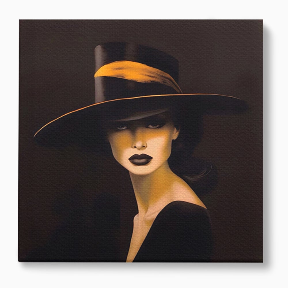 Tablou Canvas Premium LuxCanva® A1438, The Mysterious Lady , Decorativ, Femeie, Mister, Senzualitate, Privire, Living, Culori Vibrante