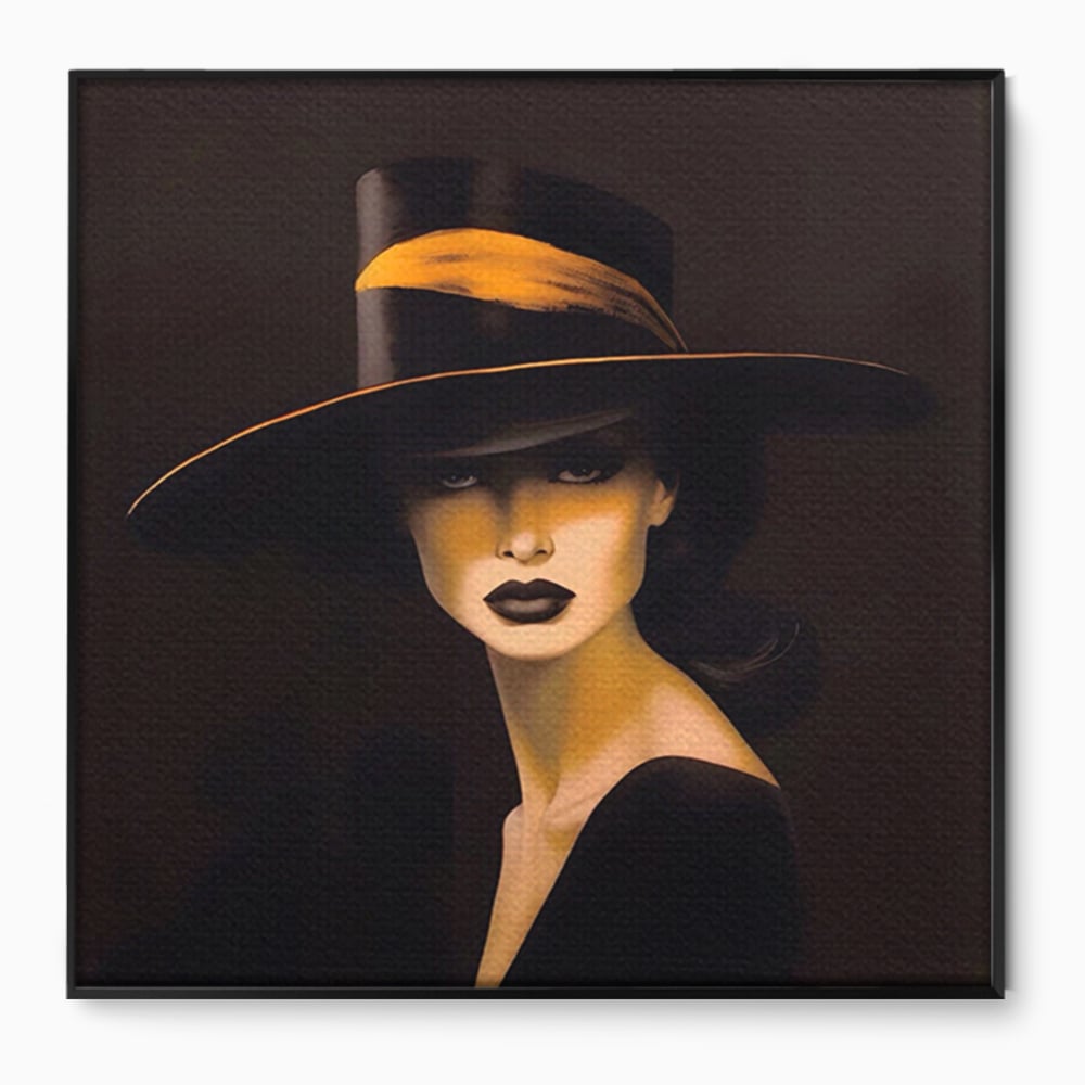 Tablou Canvas Premium LuxCanva® A1438, The Mysterious Lady , Decorativ, Femeie, Mister, Senzualitate, Privire, Living, Culori Vibrante