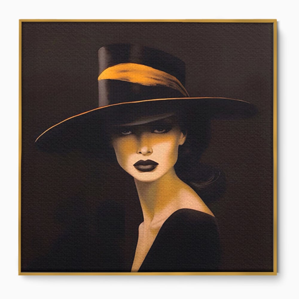 Tablou Canvas Premium LuxCanva® A1438, The Mysterious Lady , Decorativ, Femeie, Mister, Senzualitate, Privire, Living, Culori Vibrante