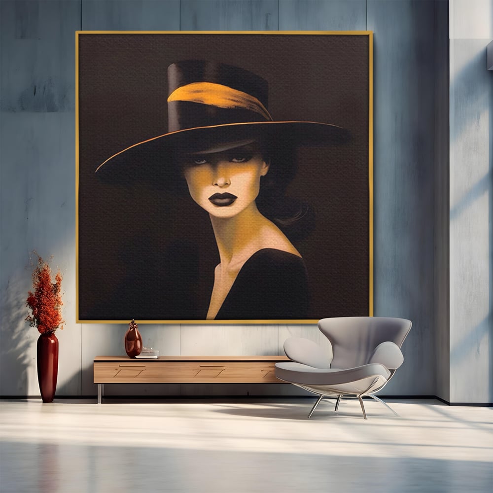 Tablou Canvas Premium LuxCanva® A1438, The Mysterious Lady , Decorativ, Femeie, Mister, Senzualitate, Privire, Living, Culori Vibrante