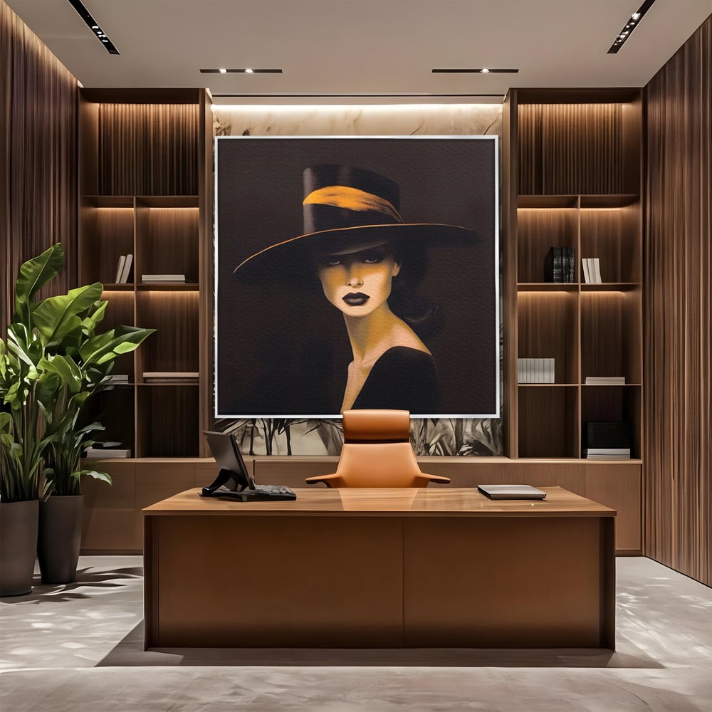 Tablou Canvas Premium LuxCanva® A1438, The Mysterious Lady , Decorativ, Femeie, Mister, Senzualitate, Privire, Living, Culori Vibrante
