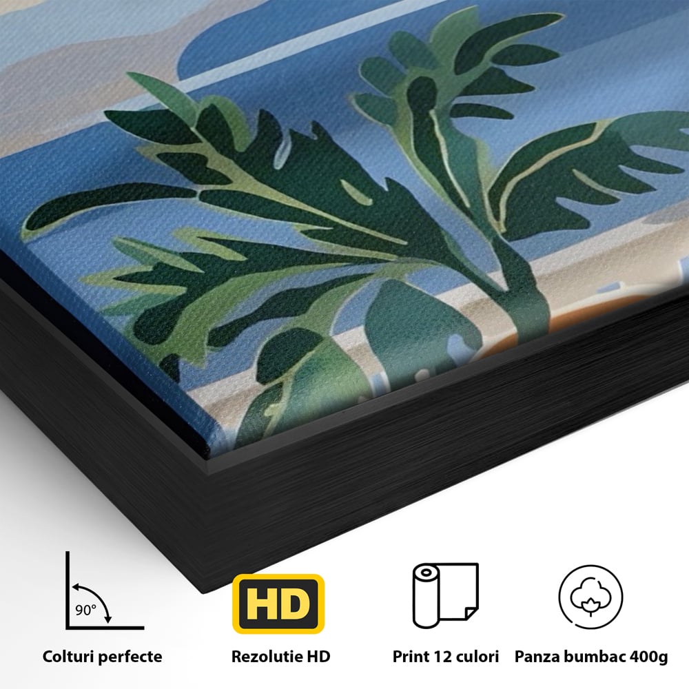 Tablou Canvas Premium LuxCanva® A1439, Summer View , Decorativ, Colorat, Vara, Priveliste, Geam, Living, Culori Vibrante