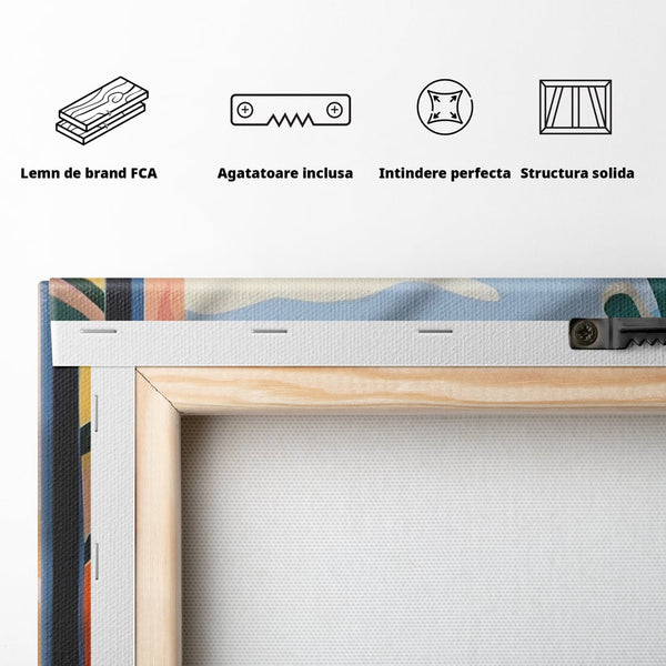 Tablou Canvas Premium LuxCanva® A1439, Summer View , Decorativ, Colorat, Vara, Priveliste, Geam, Living, Culori Vibrante