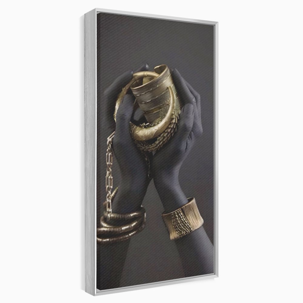 Tablou Canvas Premium LuxCanva® A1440, Maini Aurii , Decorativ, Bijuterii, Palme, Room, Culori Vibrante
