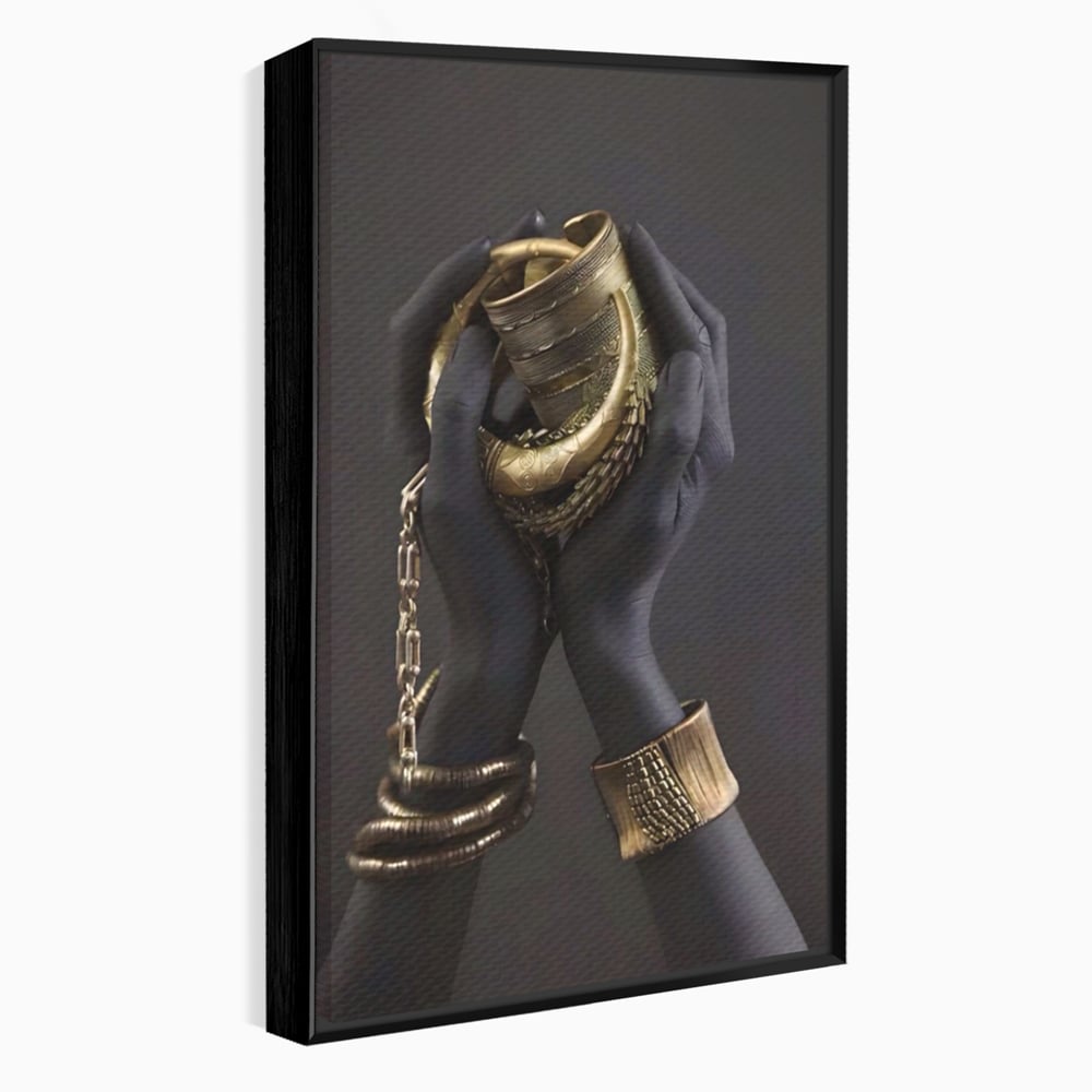 Tablou Canvas Premium LuxCanva® A1440, Maini Aurii , Decorativ, Bijuterii, Palme, Room, Culori Vibrante