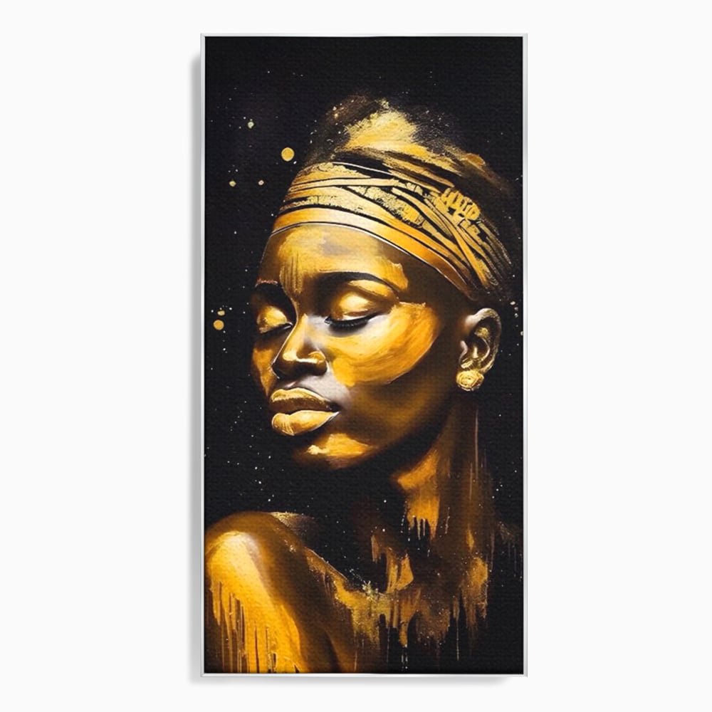 Leinwandbilder Premium LuxCanva® A1441, Afrikanisches Gold , Dekorativ, Frau, Goldtropfen, Goldene Lippen, Goldene Lippen, Zimmer, Lebendige Farben