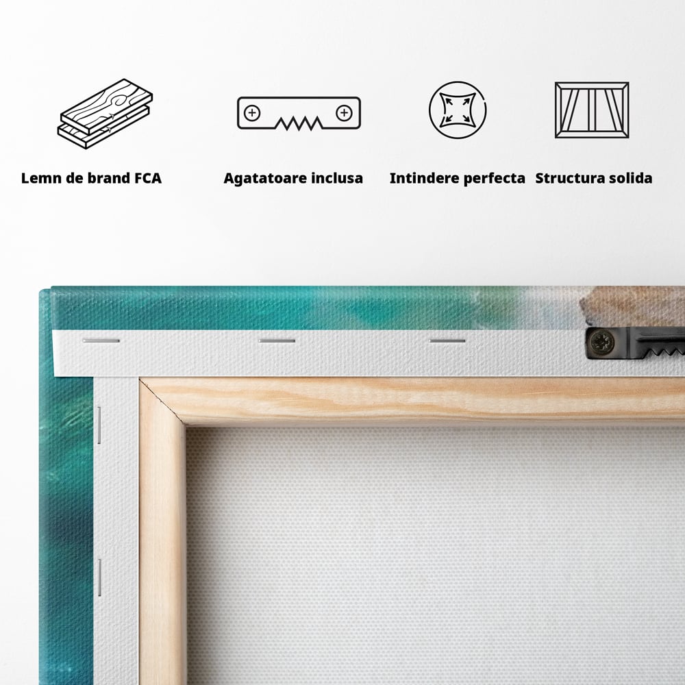 Tablou Canvas Premium LuxCanva® A1445, Tarmul Marii , Living, Valuri, Nisip, Apa, Plaja, Decorativ, Dormitor, Culori Vibrante