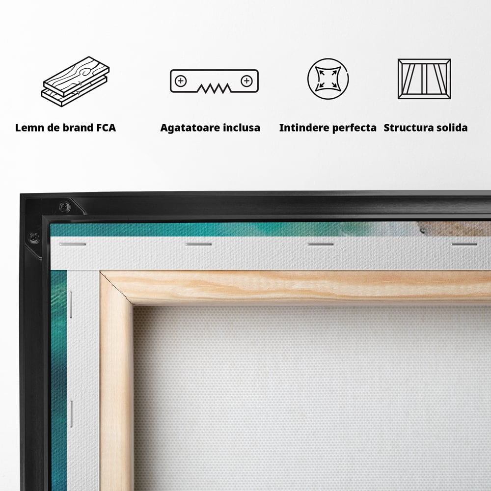 Tablou Canvas Premium LuxCanva® A1445, Tarmul Marii , Living, Valuri, Nisip, Apa, Plaja, Decorativ, Dormitor, Culori Vibrante