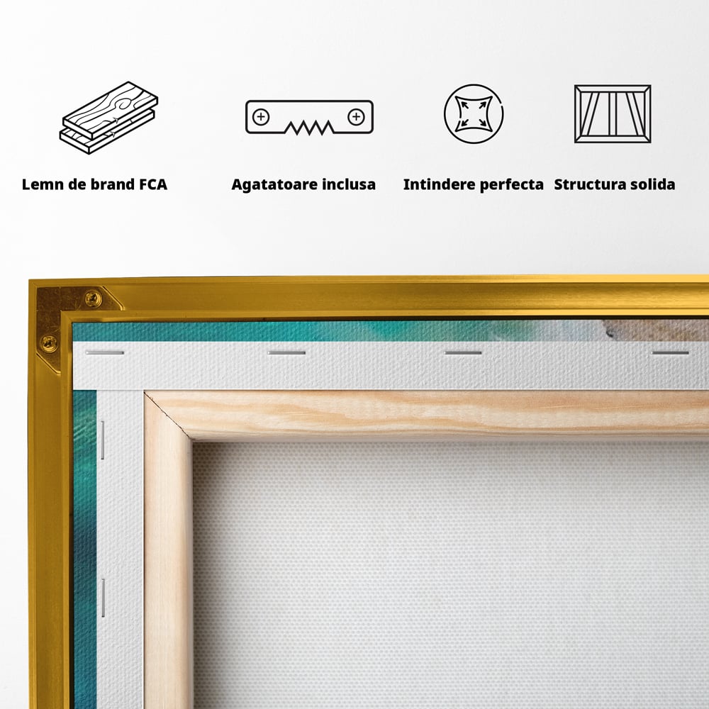 Tablou Canvas Premium LuxCanva® A1445, Tarmul Marii , Living, Valuri, Nisip, Apa, Plaja, Decorativ, Dormitor, Culori Vibrante