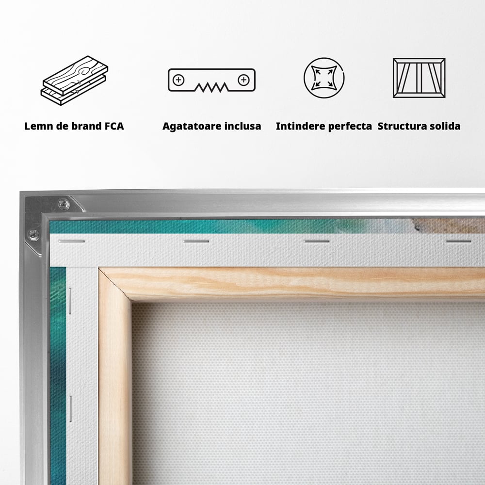 Tablou Canvas Premium LuxCanva® A1445, Tarmul Marii , Living, Valuri, Nisip, Apa, Plaja, Decorativ, Dormitor, Culori Vibrante