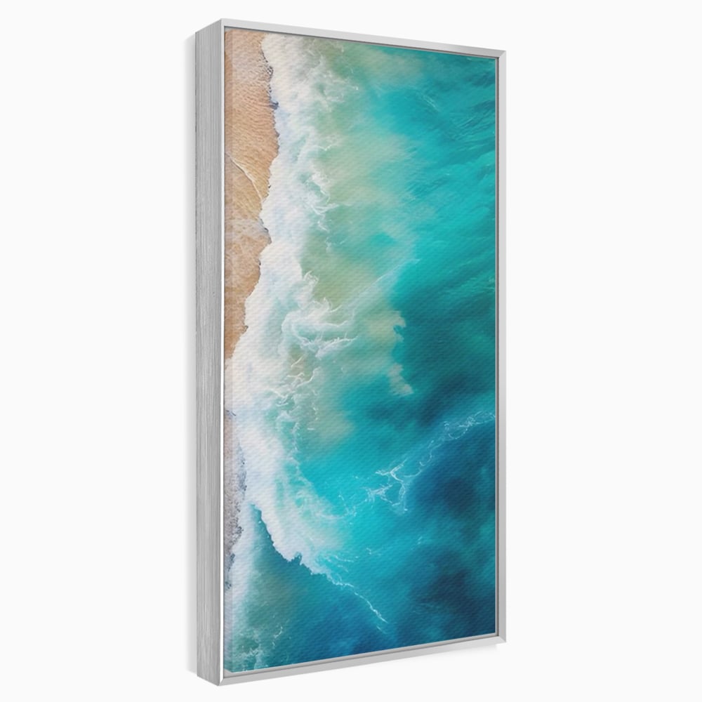 Tablou Canvas Premium LuxCanva® A1445, Tarmul Marii , Living, Valuri, Nisip, Apa, Plaja, Decorativ, Dormitor, Culori Vibrante