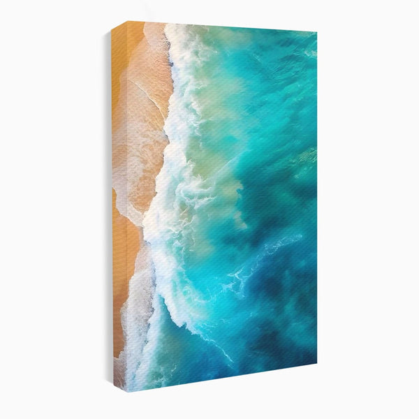 Tablou Canvas Premium LuxCanva® A1445, Tarmul Marii , Living, Valuri, Nisip, Apa, Plaja, Decorativ, Dormitor, Culori Vibrante