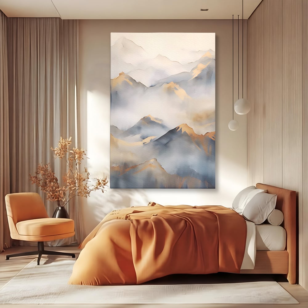 Tablou Canvas Premium LuxCanva® A1446, Munti Aurii ,  Room, Decorativ, Crestele Muntilor, Natura, Peisaj, Living, Culori Vibrante
