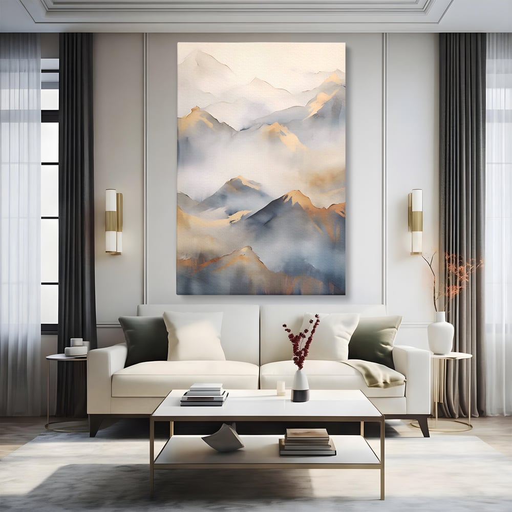 Tablou Canvas Premium LuxCanva® A1446, Munti Aurii ,  Room, Decorativ, Crestele Muntilor, Natura, Peisaj, Living, Culori Vibrante