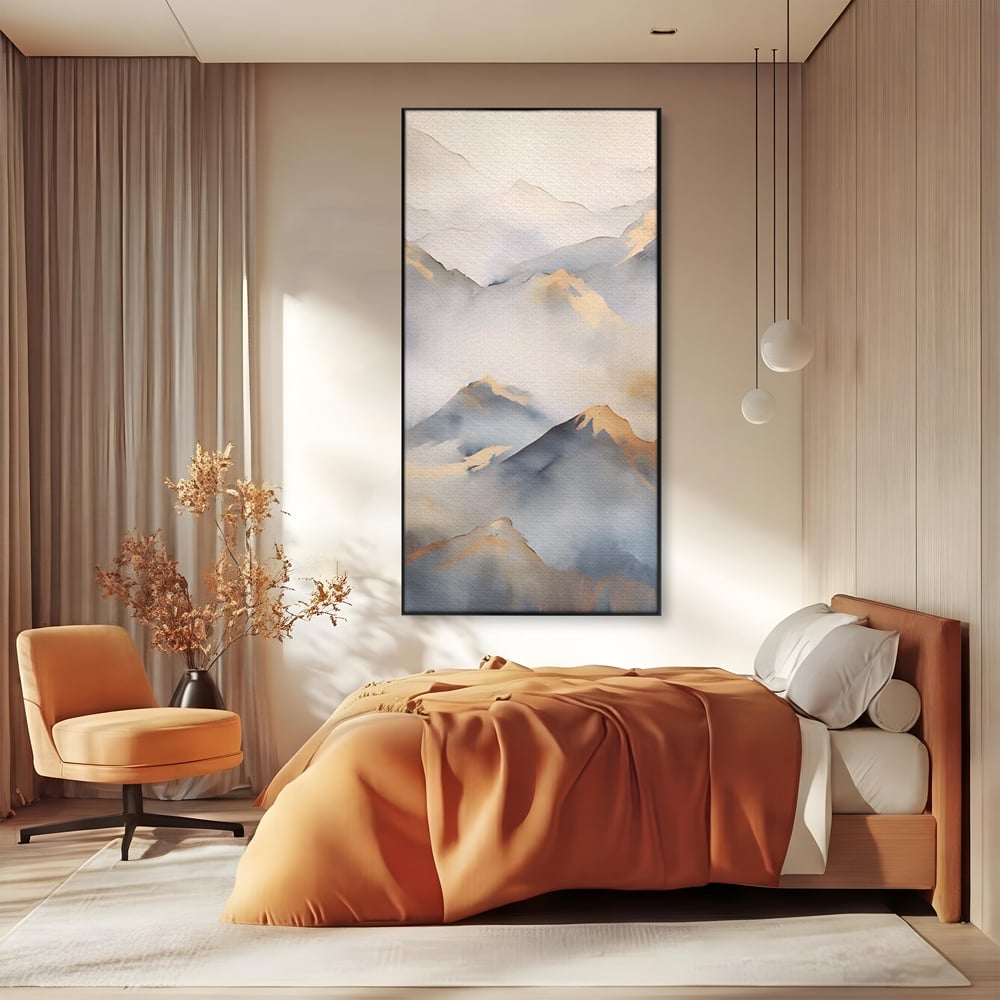 Tablou Canvas Premium LuxCanva® A1446, Munti Aurii ,  Room, Decorativ, Crestele Muntilor, Natura, Peisaj, Living, Culori Vibrante
