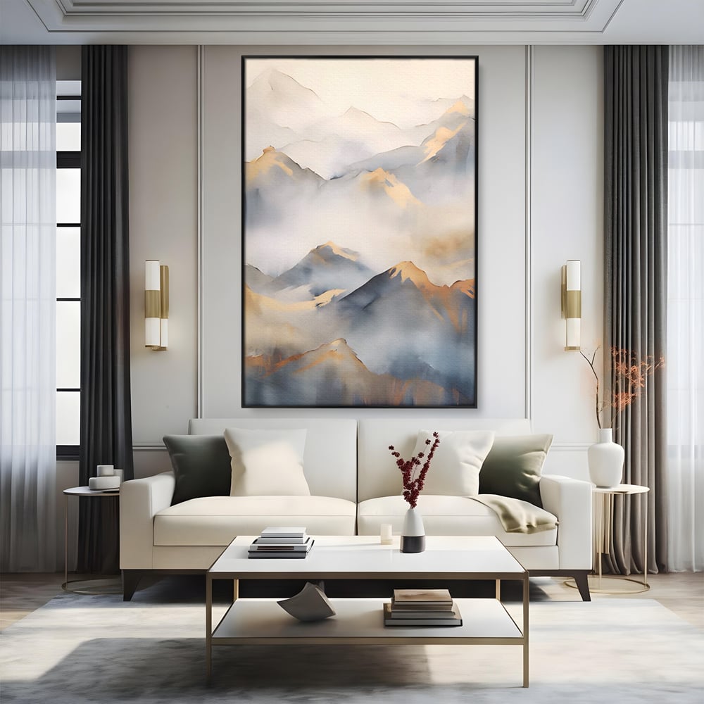 Tablou Canvas Premium LuxCanva® A1446, Munti Aurii ,  Room, Decorativ, Crestele Muntilor, Natura, Peisaj, Living, Culori Vibrante
