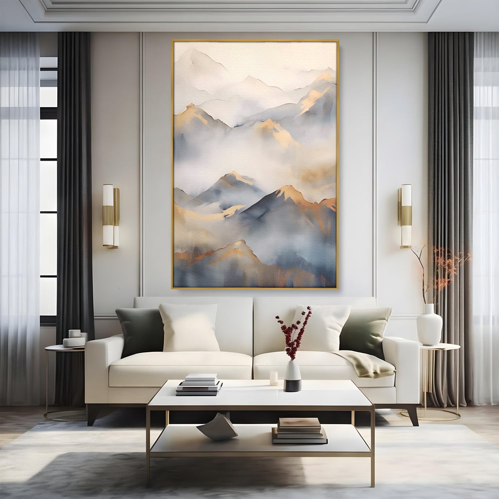 Tablou Canvas Premium LuxCanva® A1446, Munti Aurii ,  Room, Decorativ, Crestele Muntilor, Natura, Peisaj, Living, Culori Vibrante