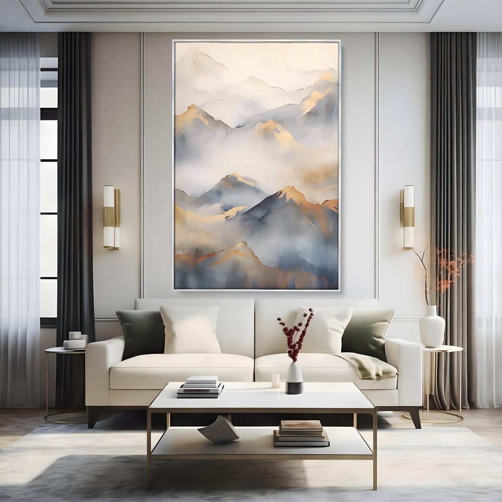 Tablou Canvas Premium LuxCanva® A1446, Munti Aurii ,  Room, Decorativ, Crestele Muntilor, Natura, Peisaj, Living, Culori Vibrante