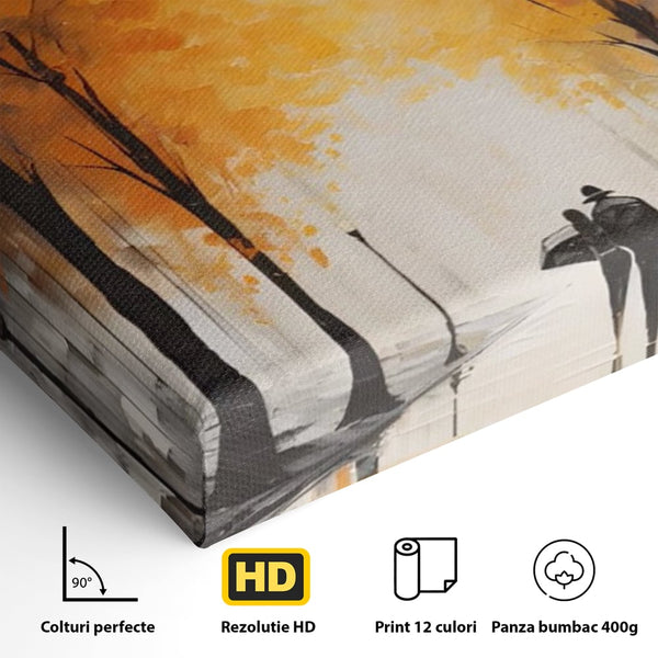 Leinwandbilder Premium LuxCanva® A1447, Herbstspaziergang , Zimmer, Dekorativ, Liebe, Paar, Partner, Romantisch, Romantisch, Wohnen, Lebendige Farben