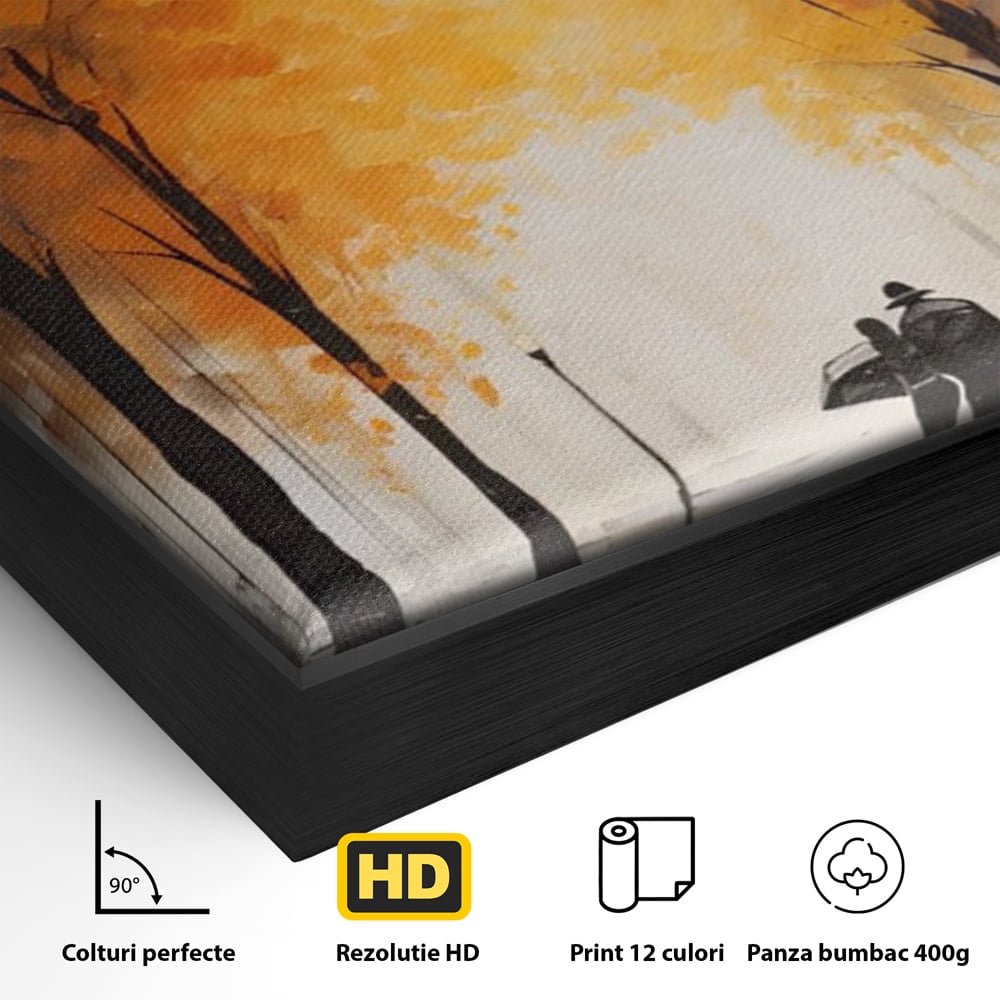 Leinwandbilder Premium LuxCanva® A1447, Herbstspaziergang , Zimmer, Dekorativ, Liebe, Paar, Partner, Romantisch, Romantisch, Wohnen, Lebendige Farben