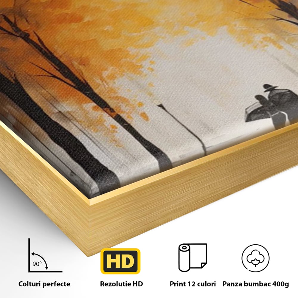 Leinwandbilder Premium LuxCanva® A1447, Herbstspaziergang , Zimmer, Dekorativ, Liebe, Paar, Partner, Romantisch, Romantisch, Wohnen, Lebendige Farben