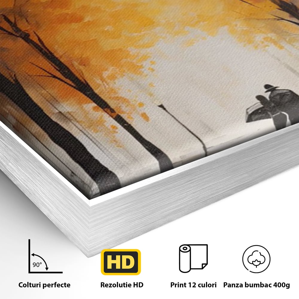 Leinwandbilder Premium LuxCanva® A1447, Herbstspaziergang , Zimmer, Dekorativ, Liebe, Paar, Partner, Romantisch, Romantisch, Wohnen, Lebendige Farben