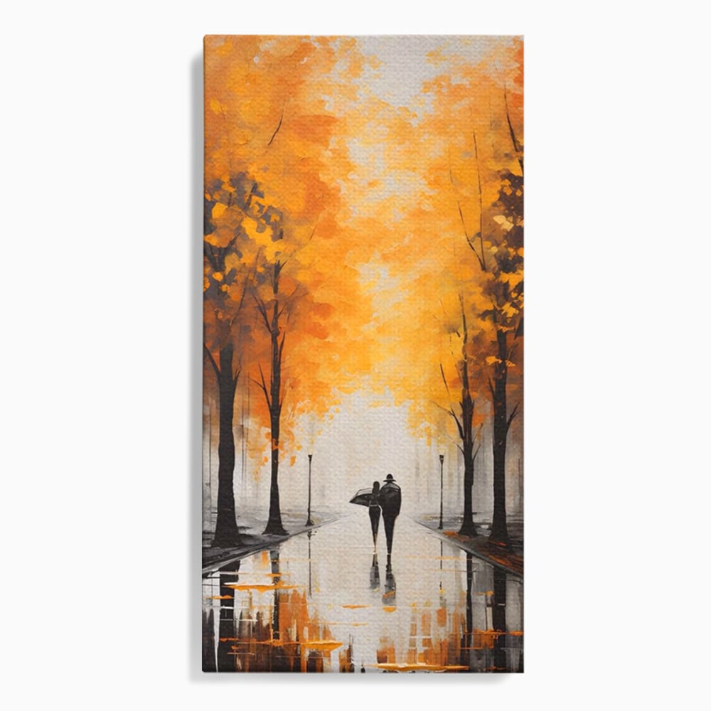 Leinwandbilder Premium LuxCanva® A1447, Herbstspaziergang , Zimmer, Dekorativ, Liebe, Paar, Partner, Romantisch, Romantisch, Wohnen, Lebendige Farben