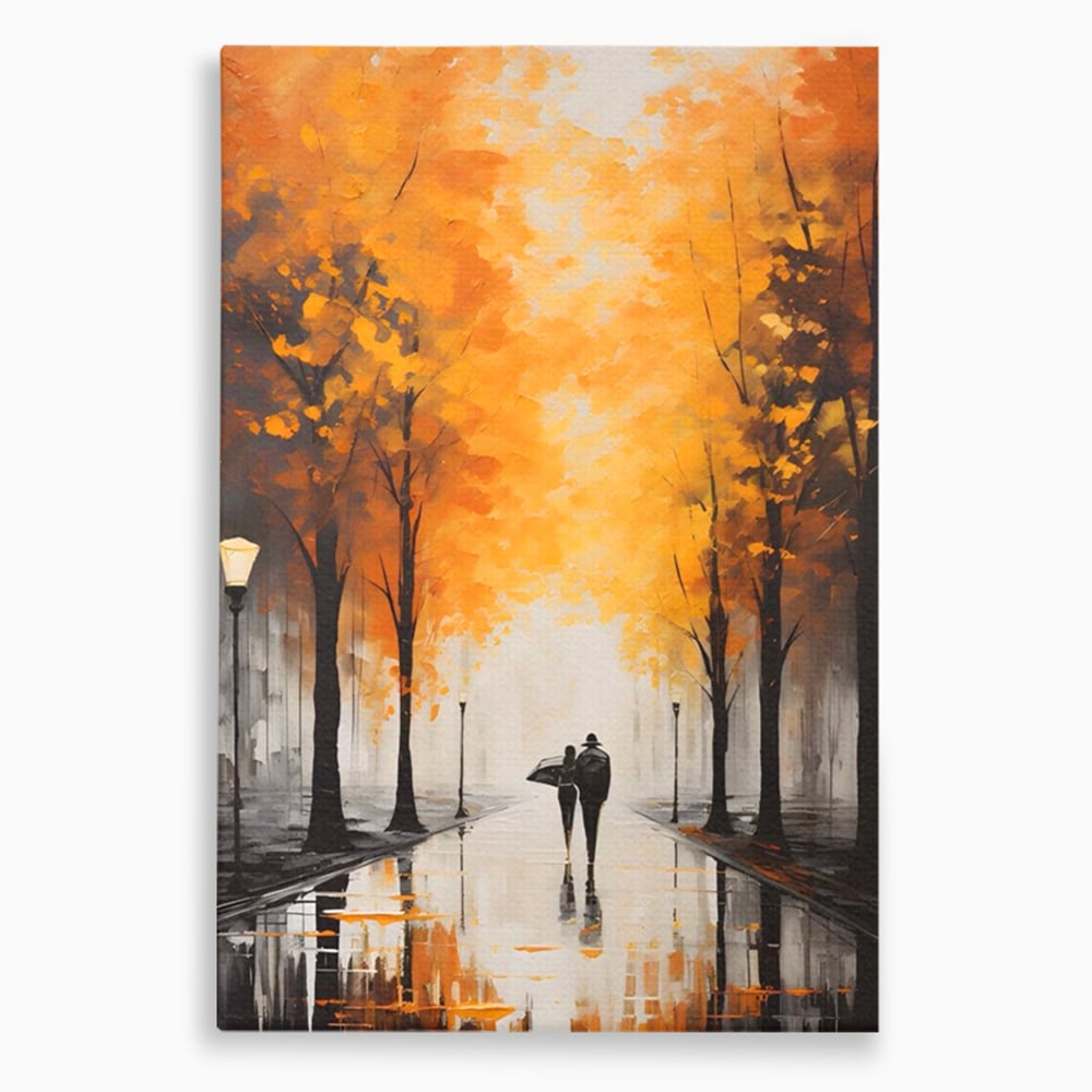 Leinwandbilder Premium LuxCanva® A1447, Herbstspaziergang , Zimmer, Dekorativ, Liebe, Paar, Partner, Romantisch, Romantisch, Wohnen, Lebendige Farben