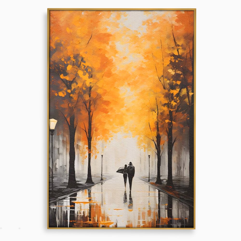 Leinwandbilder Premium LuxCanva® A1447, Herbstspaziergang , Zimmer, Dekorativ, Liebe, Paar, Partner, Romantisch, Romantisch, Wohnen, Lebendige Farben