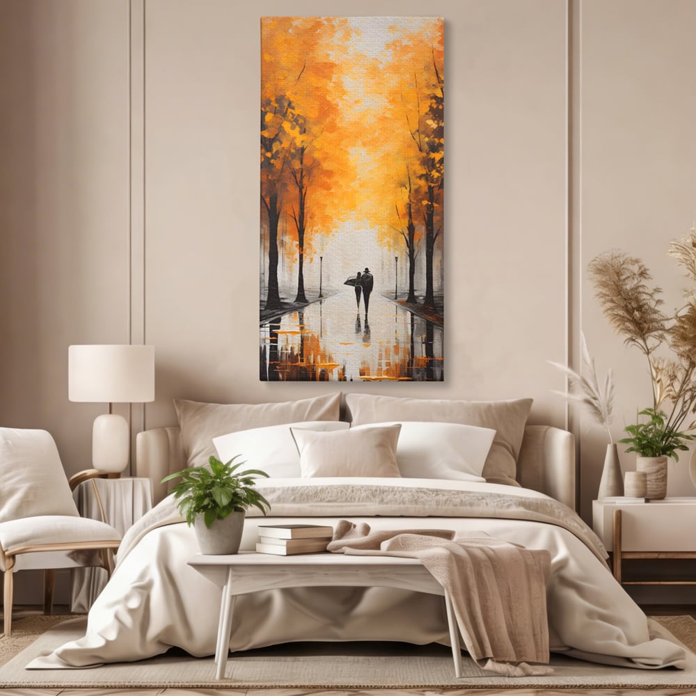 Leinwandbilder Premium LuxCanva® A1447, Herbstspaziergang , Zimmer, Dekorativ, Liebe, Paar, Partner, Romantisch, Romantisch, Wohnen, Lebendige Farben