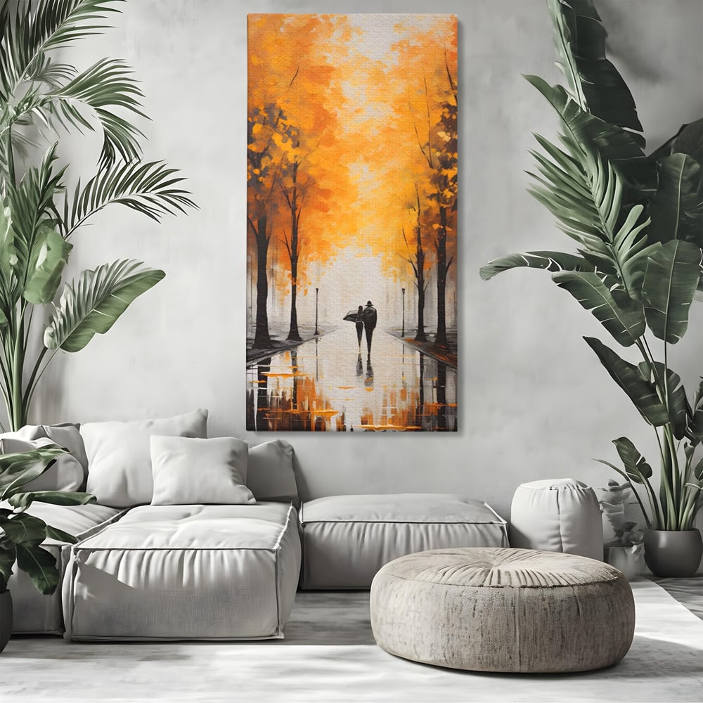 Leinwandbilder Premium LuxCanva® A1447, Herbstspaziergang , Zimmer, Dekorativ, Liebe, Paar, Partner, Romantisch, Romantisch, Wohnen, Lebendige Farben