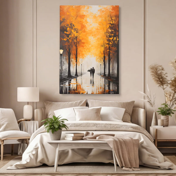 Leinwandbilder Premium LuxCanva® A1447, Herbstspaziergang , Zimmer, Dekorativ, Liebe, Paar, Partner, Romantisch, Romantisch, Wohnen, Lebendige Farben