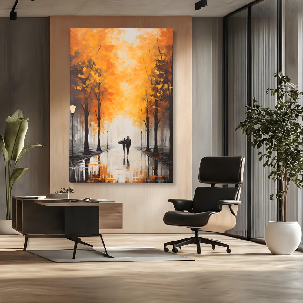 Leinwandbilder Premium LuxCanva® A1447, Herbstspaziergang , Zimmer, Dekorativ, Liebe, Paar, Partner, Romantisch, Romantisch, Wohnen, Lebendige Farben