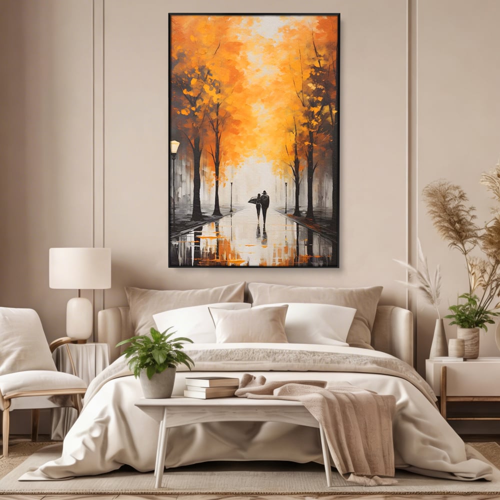 Leinwandbilder Premium LuxCanva® A1447, Herbstspaziergang , Zimmer, Dekorativ, Liebe, Paar, Partner, Romantisch, Romantisch, Wohnen, Lebendige Farben