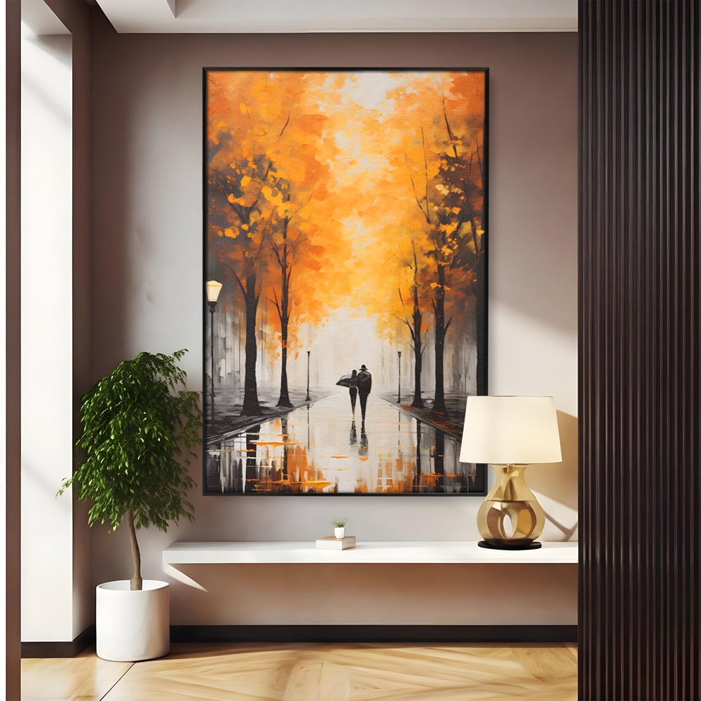 Leinwandbilder Premium LuxCanva® A1447, Herbstspaziergang , Zimmer, Dekorativ, Liebe, Paar, Partner, Romantisch, Romantisch, Wohnen, Lebendige Farben