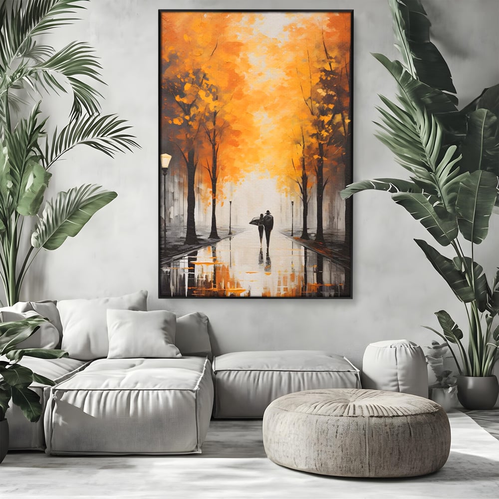 Leinwandbilder Premium LuxCanva® A1447, Herbstspaziergang , Zimmer, Dekorativ, Liebe, Paar, Partner, Romantisch, Romantisch, Wohnen, Lebendige Farben