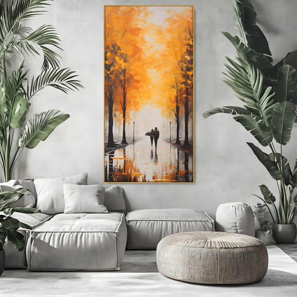 Leinwandbilder Premium LuxCanva® A1447, Herbstspaziergang , Zimmer, Dekorativ, Liebe, Paar, Partner, Romantisch, Romantisch, Wohnen, Lebendige Farben