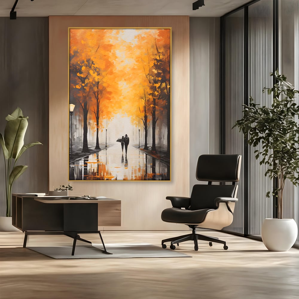 Leinwandbilder Premium LuxCanva® A1447, Herbstspaziergang , Zimmer, Dekorativ, Liebe, Paar, Partner, Romantisch, Romantisch, Wohnen, Lebendige Farben