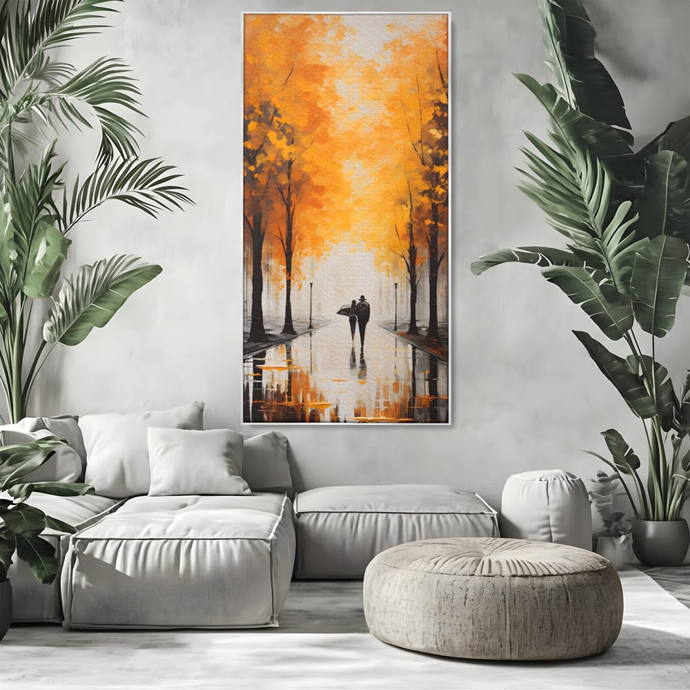 Leinwandbilder Premium LuxCanva® A1447, Herbstspaziergang , Zimmer, Dekorativ, Liebe, Paar, Partner, Romantisch, Romantisch, Wohnen, Lebendige Farben
