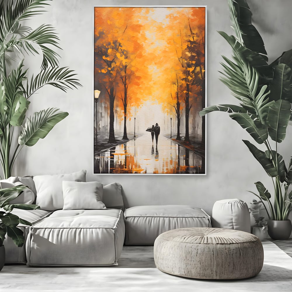 Leinwandbilder Premium LuxCanva® A1447, Herbstspaziergang , Zimmer, Dekorativ, Liebe, Paar, Partner, Romantisch, Romantisch, Wohnen, Lebendige Farben